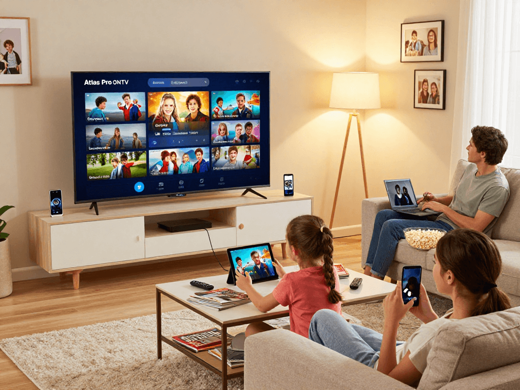 Profitez des avantages d'Atlas pro ontv avec une famille se divertissant ensemble.